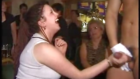 Party older with strippers - two